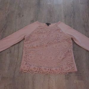Light pink floral long sleeve shirt